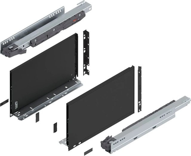 Blum Legrabox Pure Set Schubladenauszug Tip-On Vollauszug Carbonschwarz 1 Paar Tiefe: 400 mm - Bild 1