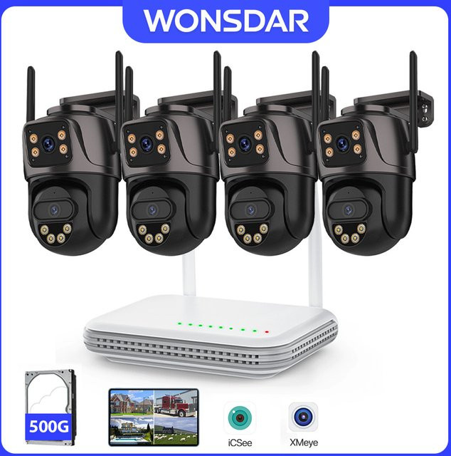 WONSDAR NVR Kit Wifi IP Kamera Outdoor 8CH System Video Überwachung mit 6MP HD H.265 Home Security CCTV Dual Bildschirm P2P - Bild 1