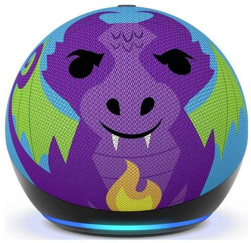 Amazon Echo Dot Kids 5. Generation smarter Sprachassistent mit Drachen Design in Mehrfarbig und Weiß - Bild 1