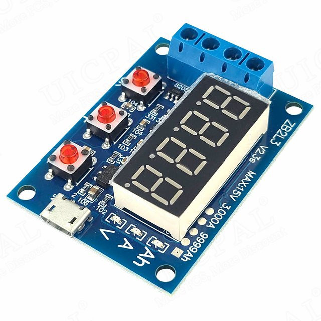 ZB2L3 Batteriekapazitätstester Modul mit LED-Digitalanzeige für Lithium-Batterien 1,2V bis 12V in Blau - Bild 1