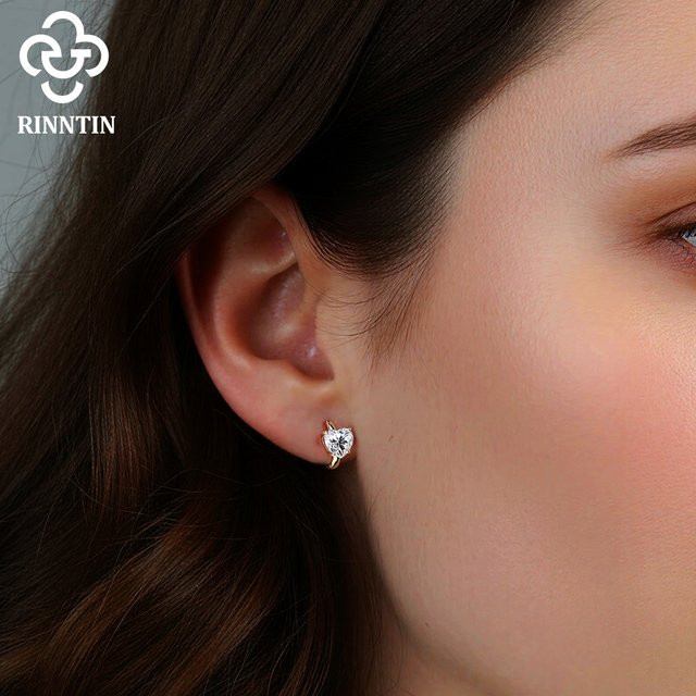 Rinntin Creolen, Moissanit, 925 Silber, Damen - Bild 1