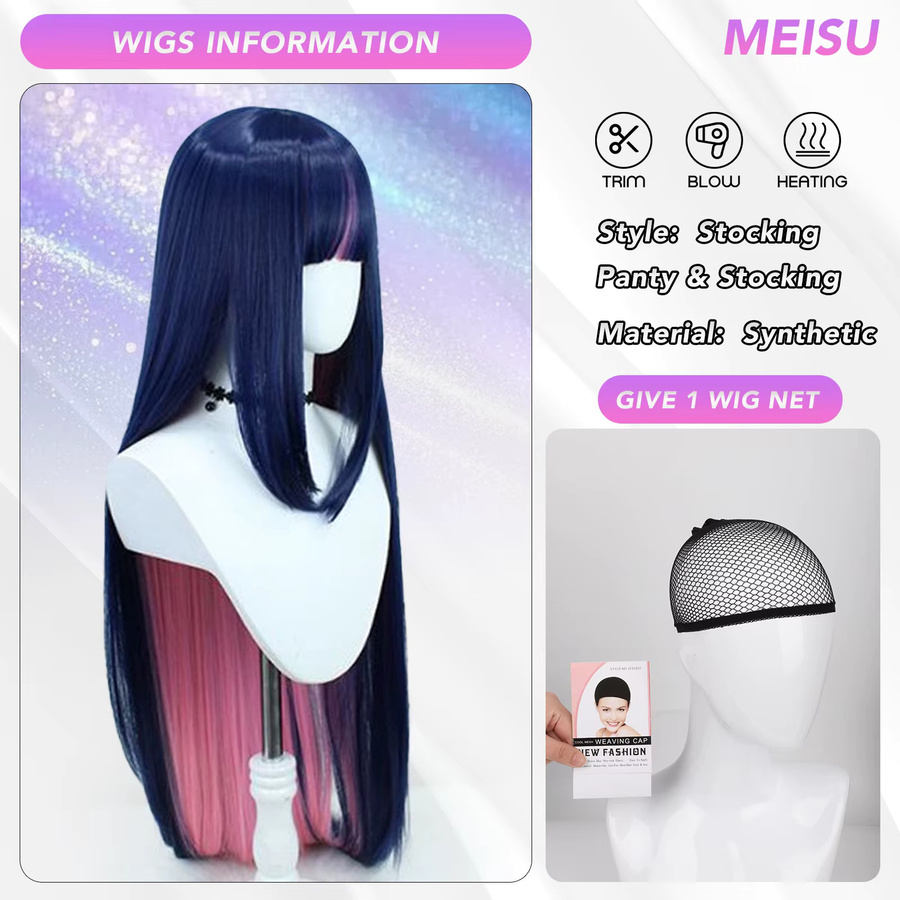 MEISU Cosplay Perücke, 40 Zoll, Synthetische Faser, Glatt, Damen - Bild 2