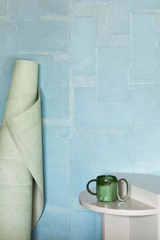 Élitis Tapete Sangpi VP 1018 40 in Blau mit abstraktem geometrischem Design aus Vinyl und Vlies - Bild 2