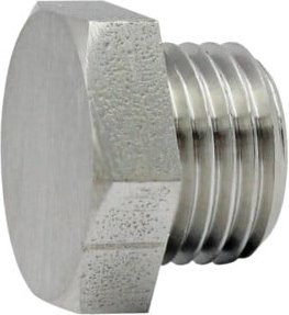 Riegler Verschlussschraube mit Außensechskant, G 1/8, SW 13, Edelstahl A4-80, Silber - Bild 1