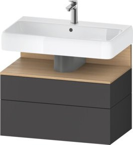 Duravit Waschtischunterschrank Qatego in Grau Matt, Wandhängend, B/T/H: 79 x 47 x 59 cm - Bild 1