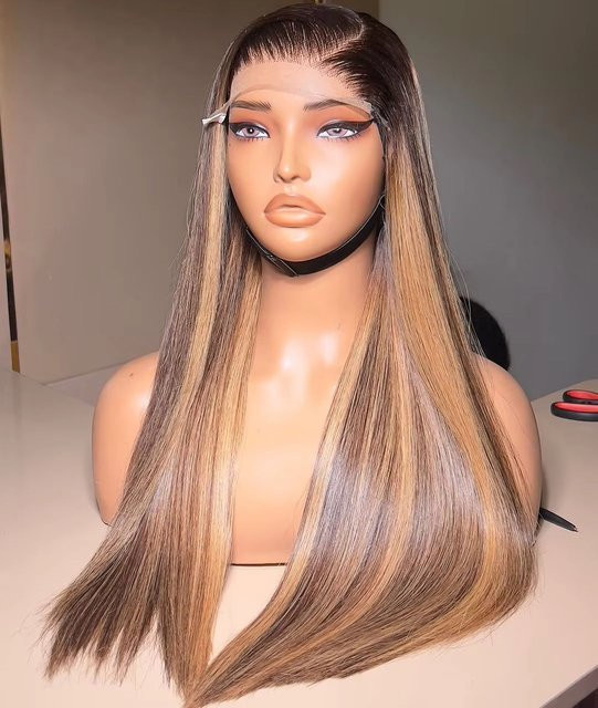 FIUMER Echthaar-Perücke, HD Lace Frontal, helle Farben - Bild 1