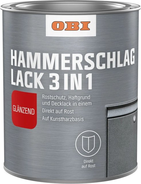 Obi Hammerschlaglack 3 in 1 Dunkelgrün Glänzend 375 ml - Bild 1