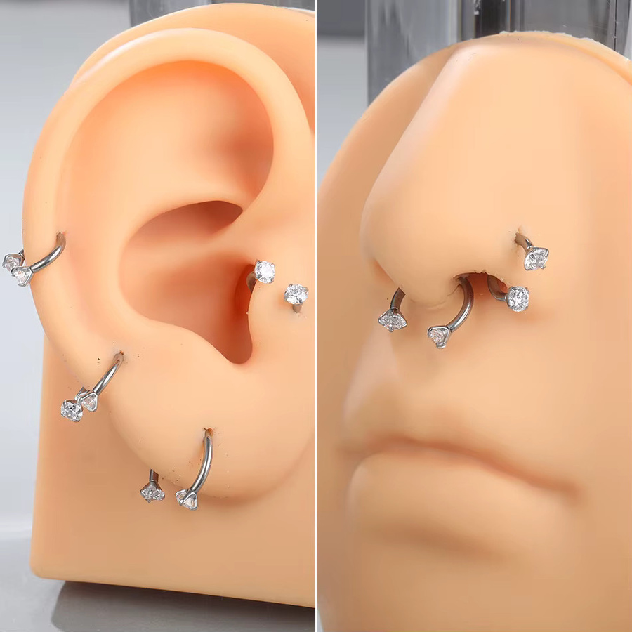 Xpircn Piercing Hoop, Titan, Zirkonia, Unisex - Bild 2