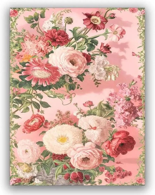Botanischer Blumen Teppich von Lodestar mit floralem Print in Multicolour, B/T/H: 75 x 45 x 1 cm - Bild 1