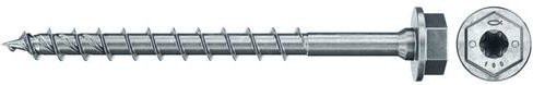 Fischer PowerFast II Sechskant-Holzschraube, Durchmesser: 8 mm, Länge: 100 mm, Stahl galvanisch verzinkt, Silber, 50 Stück - Bild 1