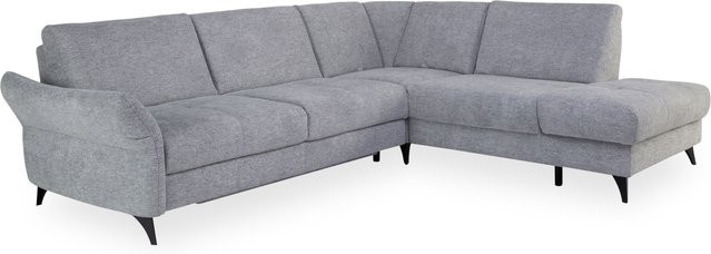 Polsterecke Mondo Belcaro in Grau mit Stoffbezug und Federkern, L-Form, B/T/H: 236 x 170 x 88 cm - Bild 1