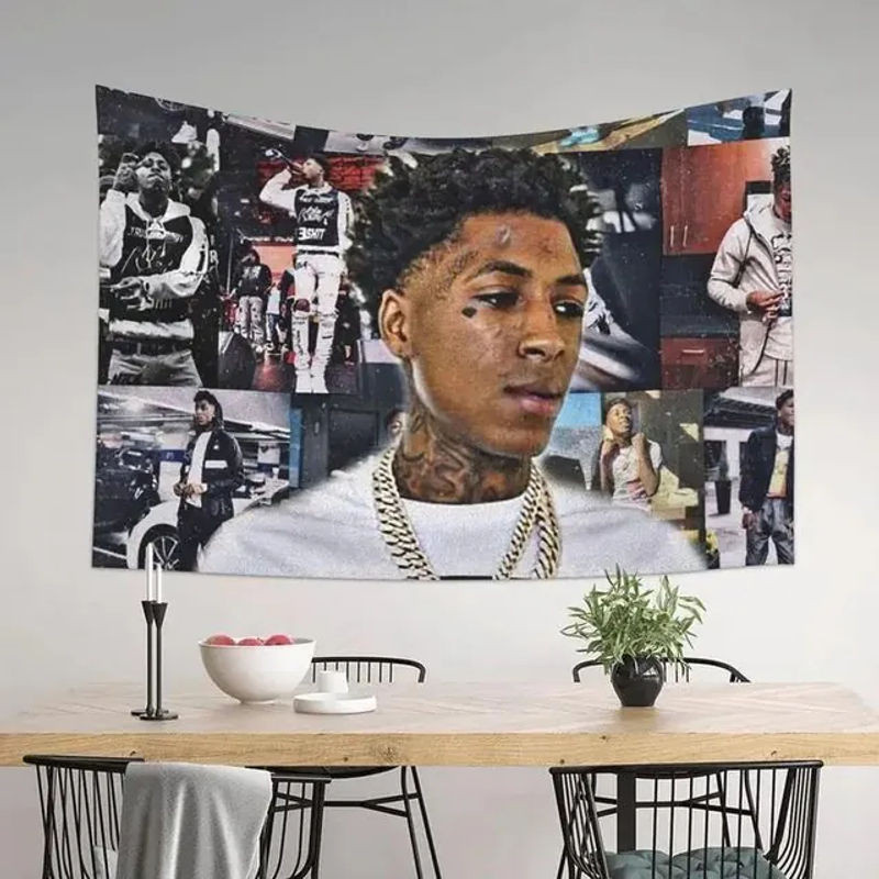 VIKAMA Wandteppich YoungBoy Never Broke Again Hip-Hop-Rapper Porträt, mehrfarbig, Textil, B/H: 60 x 40 cm - Bild 1