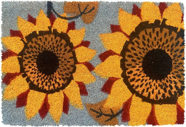 Relaxdays Fußmatte aus Kokosfaser und PVC mit Pflanzenmotiv in Natur, rutschfest und witterungsbeständig, B/T/H: 60 x 40 x 1,5 cm - Bild 1