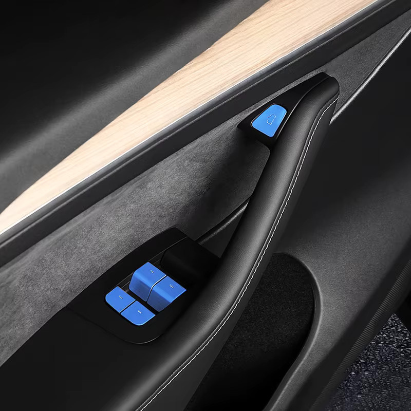 YaLumei Zierleisten Aufkleber für Tesla Model 3 und Model Y aus Aluminiumlegierung in Rot - Bild 2
