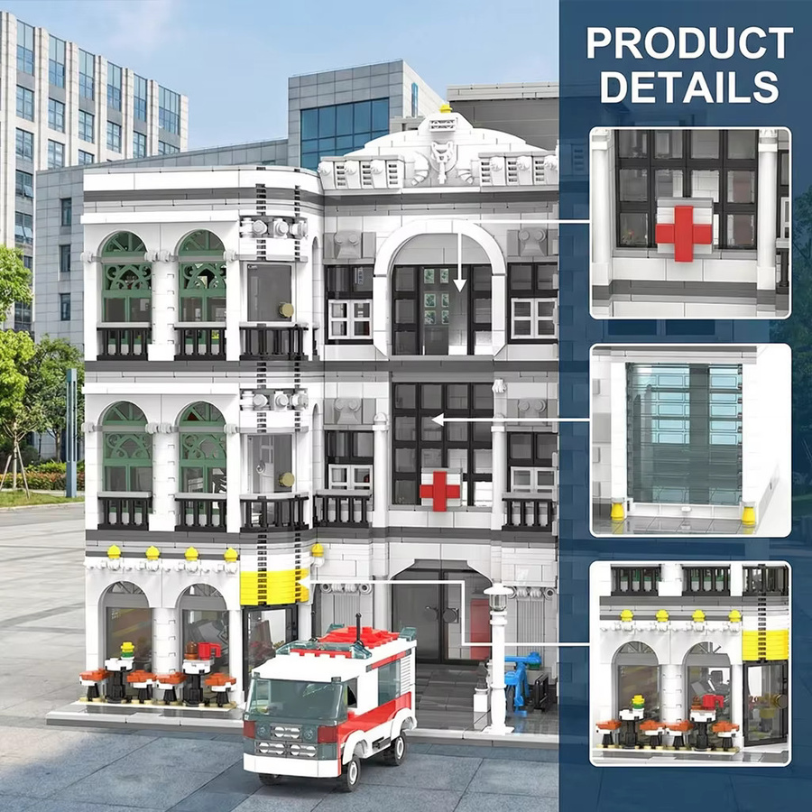Krankenhaus-Bauset, Stadtansicht-Architektur, Modulares Bausatz-Modell, 4.958 Teile, ab 14 Jahren - Bild 2