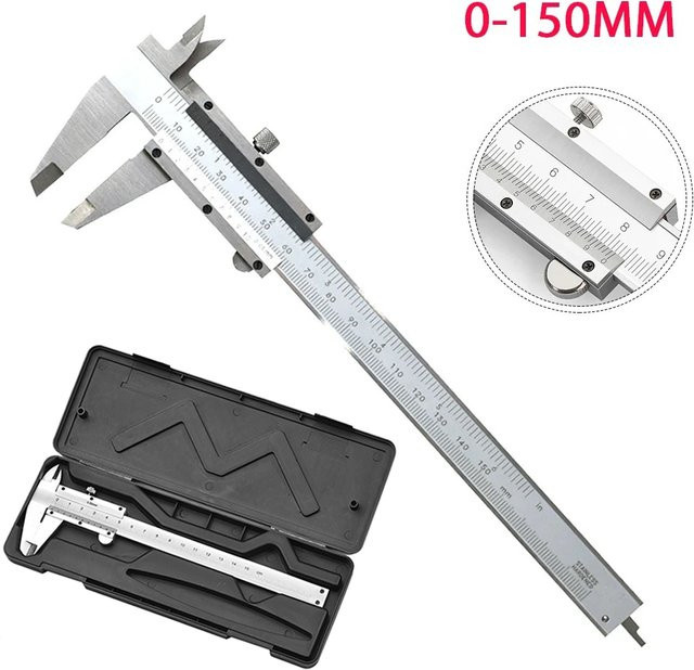 Toorise Messschieber aus Edelstahl in Silber, 0–150 mm Messwerkzeug mit hoher Genauigkeit - Bild 1