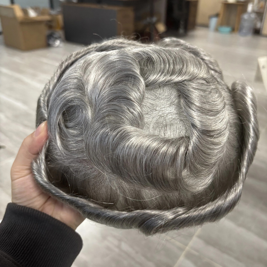 simbeauty Herren-Toupet aus Echthaar, 65% Grauanteil - Bild 5