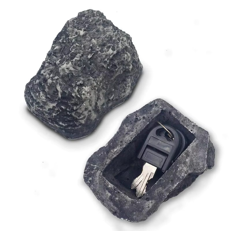 Garten Schlüsselbox in Steinoptik als versteckter Mini Safe für den Außenbereich, Farbe: Grau, B/T/H: 8,0 x 6,0 x 6,0 cm - Bild 2