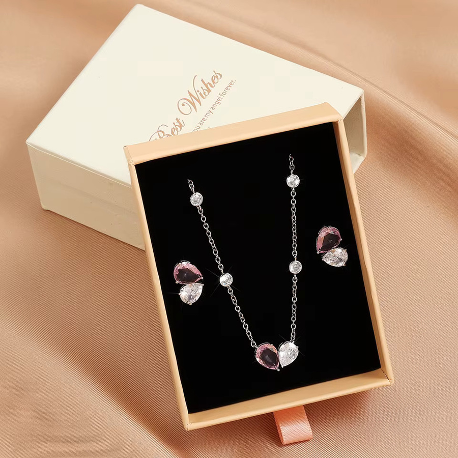 ZAKOL Schmuck-Set, Ohrring-Halsketten-Set, Roségold, Zirkonia, Damen - Bild 2