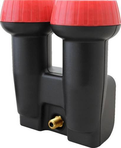 MegaSat Diavolo Single-LNB Monoblock mit 40 mm Feedaufnahme und vergoldeten Anschlüssen in Schwarz-Rot - Bild 1