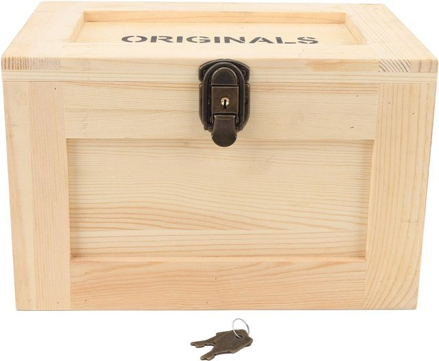 Aimo Multifunktionale Holz-Aufbewahrungsbox für den Schreibtisch mit Schloss und Schlüsseln in Braun - Bild 1