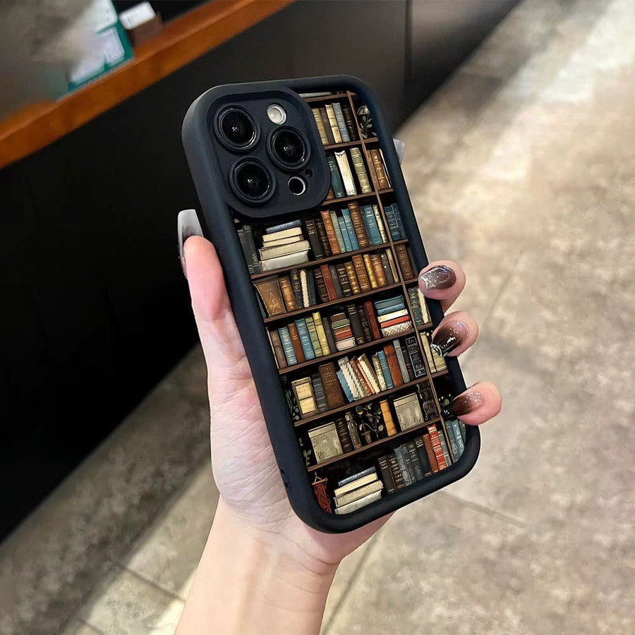 Samsung Handyhülle mit Bücherregal Muster in Multicolour, weiche Silikon-TPU Abdeckung für Samsung Galaxy S25, S24, S23, S22, S21, S20, Note 20, FE Plus, Ultra (4G/5G) - Bild 2
