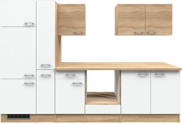 Flex-Well Küchenzeile Samoa in Beige und Weiß ohne Elektrogeräte, Breite: 300 cm - Bild 1
