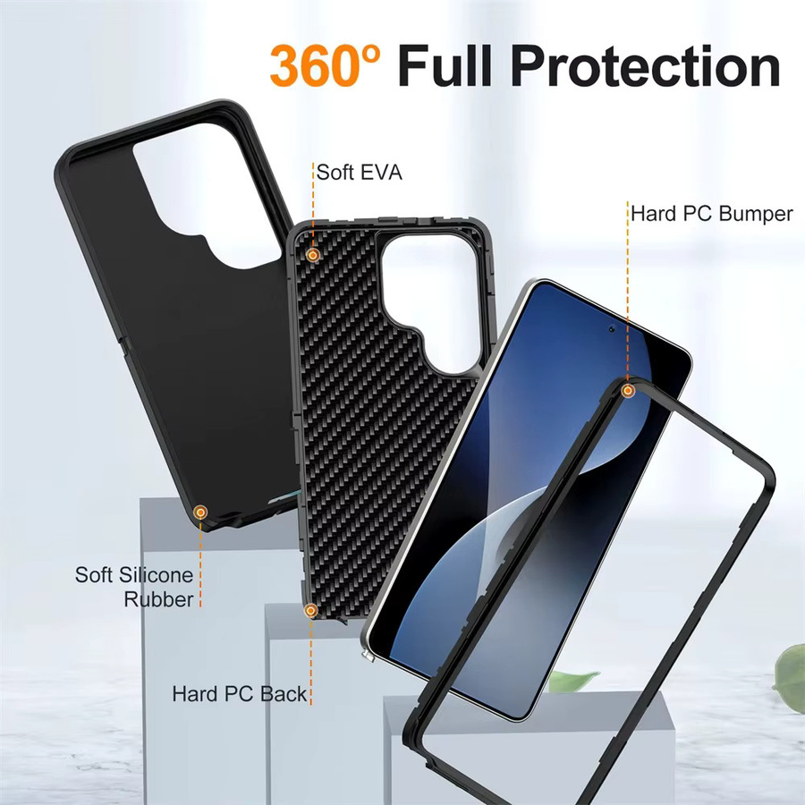 Defender Armor OTT Hybrid Box Handyhülle für Samsung Galaxy S26 S25 S24 S23 S22 FE Ultra Edge Plus in Schwarz - Bild 2
