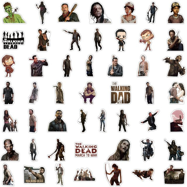 FANLU The Walking Dead Cartoon Graffiti Aufkleber, 10-teiliges Set bis 50-teiliges Set - Bild 1