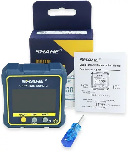 SHAHE Mini Digitaler Winkelmesser mit Hintergrundbeleuchtung und Magnetfuß für Holzbearbeitung und Heimwerker - Bild 1