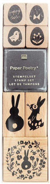 Rico Design Paper Poetry Stempelset Ostereier in Rosa, Mint und Gelb - Bild 1