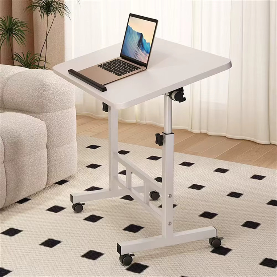 HiMISS Höhenverstellbarer Stehschreibtisch mit Rollen, Mobiler Laptop-Tisch für Home Office und Schlafzimmer, Schwarz oder Weiß - Bild 4