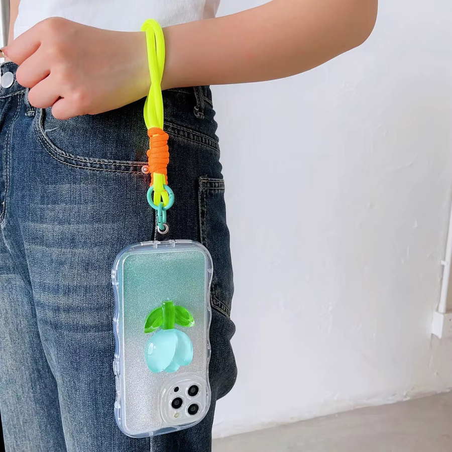 Handgewebtes Handy-Lanyard als kreative Handgelenksschlaufe und praktischer Schlüsselanhänger in Multicolour für dein iPhone 17 Pro Max - Bild 2