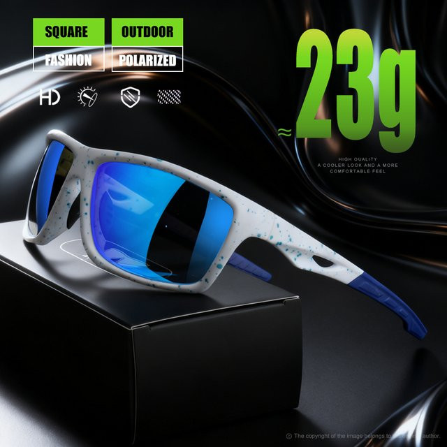 AWGSEE Sportsonnenbrille, Vollrand, Square, Kunststoff, polarisiert - Bild 1