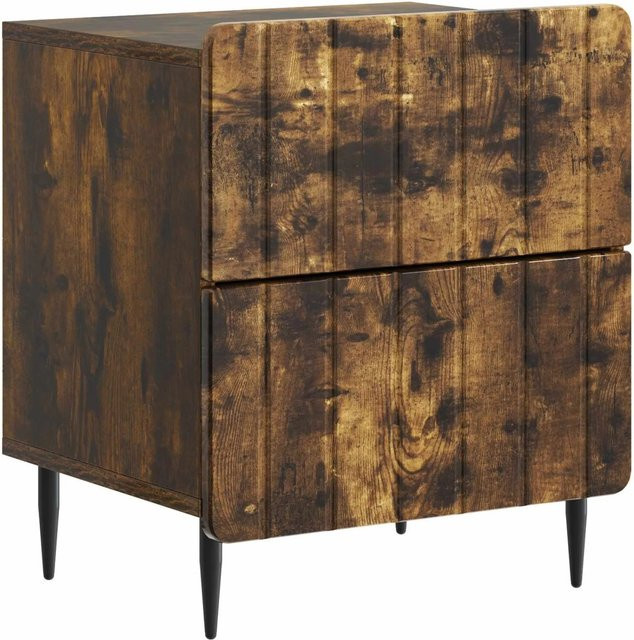 vidaXL Nachttisch Modern in Geräucherte Eiche, Farbe Braun, B/T/H: 43 x 34,5 x 49,5 cm - Bild 1
