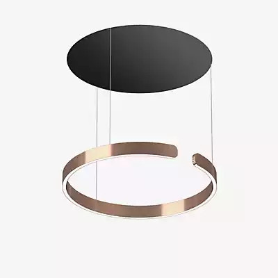 Occhio Mito Sospeso 60 Variabel Up Pendelleuchte LED mit Roségoldem Kopf und schwarzem Baldachin - Bild 1