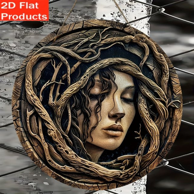 Potdemiel Vintage Tree Spirit Holztafel mit Waldthema für Innen- und Außenbereich - Bild 1