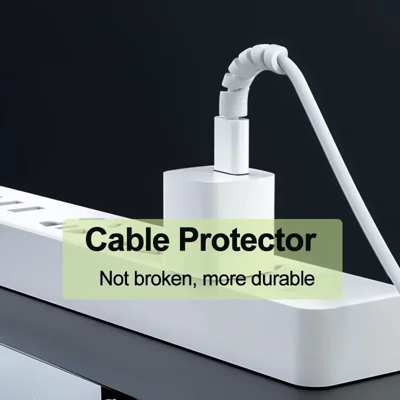 10er Set Spirale Kabel-Schutzhüllen von WALKESEN in Gelb für USB-A und USB-C Ladekabel - Bild 3
