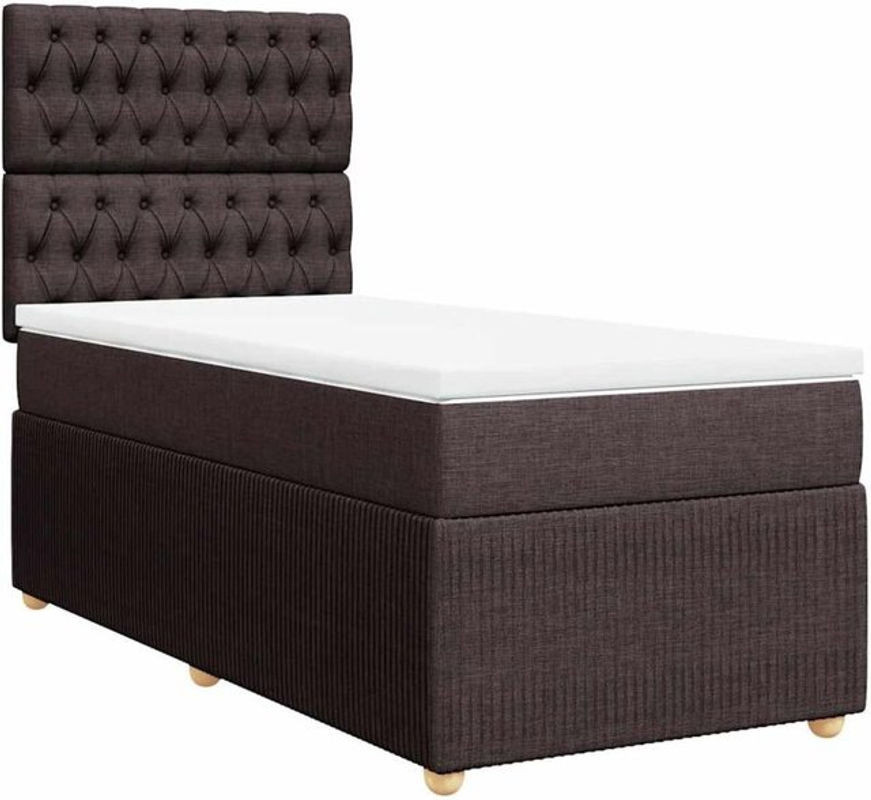 vidaxl Boxspringbett mit Matratze aus Stoff in Braun B: 90 cm, L: 190 cm - Bild 1