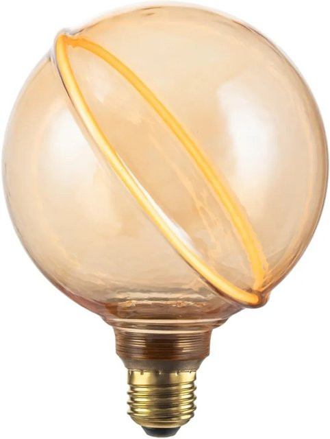 ENOVALITE LED Filament Leuchtmittel NEPTUN E27 Dimmbar Warmweiß Bernstein Gold Transparent Glas Ring Form - Bild 1