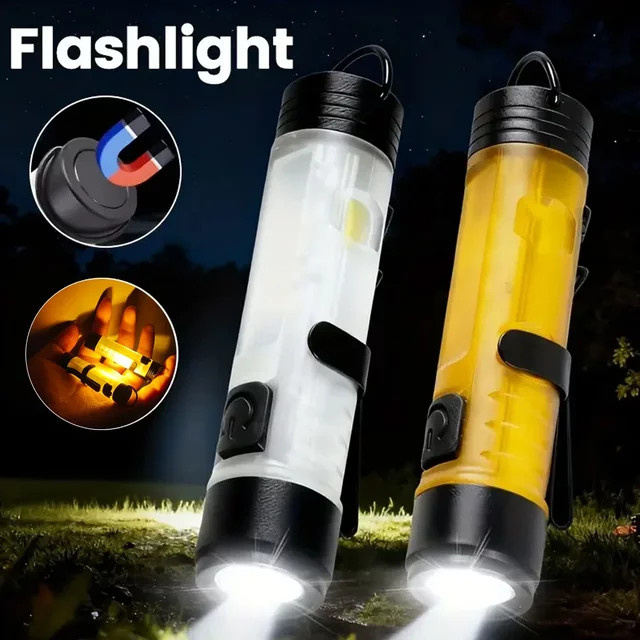 HEINAST LED-Mini-Taschenlampe in Schwarz mit 400 lm Helligkeit, magnetisch und wiederaufladbar für Outdoor und Arbeit - Bild 1