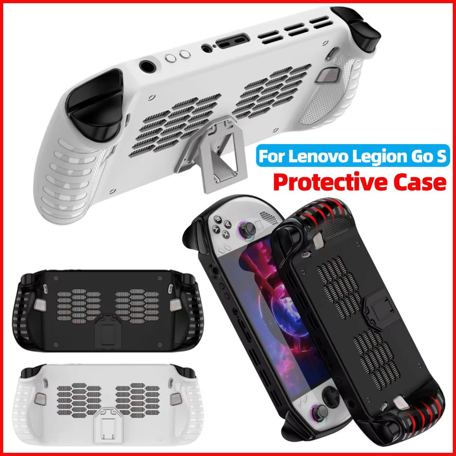 ALLOYSEED TPU Soft Case für Lenovo Legion Go S Schutzhülle mit integriertem Ständer in Schwarz - Bild 1