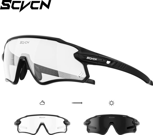 SCVCN Sportsonnenbrille, Vollrand, Kunststoff, Herren, Photochrome - Bild 1