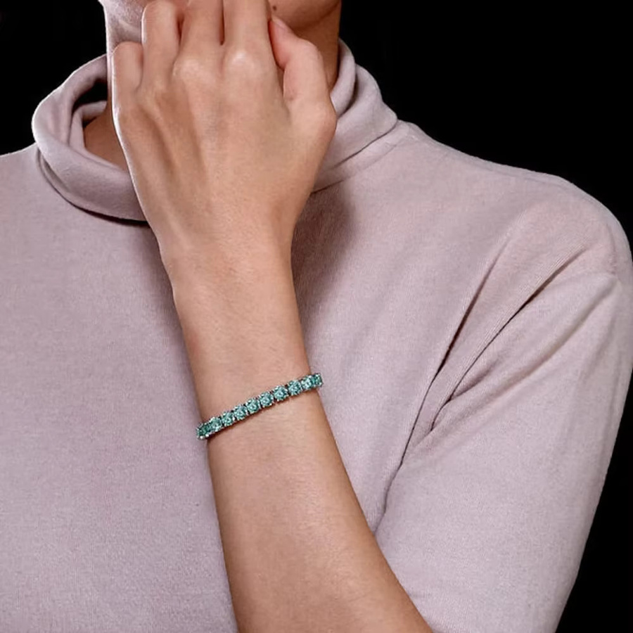 KUTPF Tennisarmband, 925 Silber vergoldet, Moissanit, Damen - Bild 3