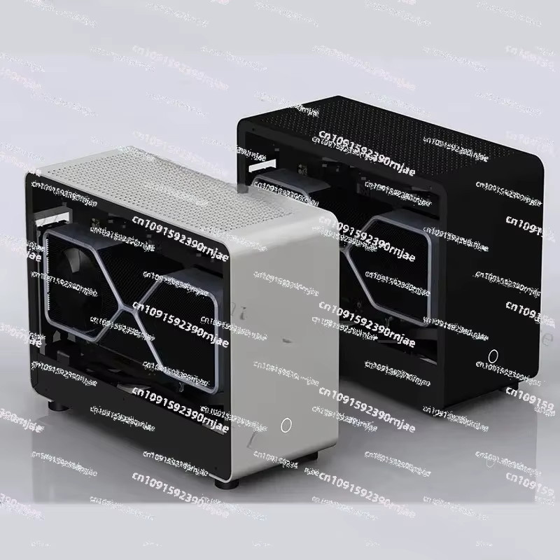 GEEEK G1-SE ITX Gehäuse aus Vollaluminium mit transparenter Seitenwand in Schwarz und Silber - Bild 2