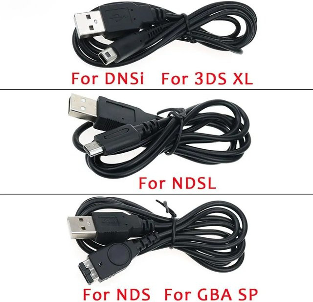 USB-C Ladekabel und Datensynchronisationskabel für Nintendo DS, DS Lite, NDSi, 3DS und New 3DS XL, Schwarz, Länge: 1,5 m - Bild 1