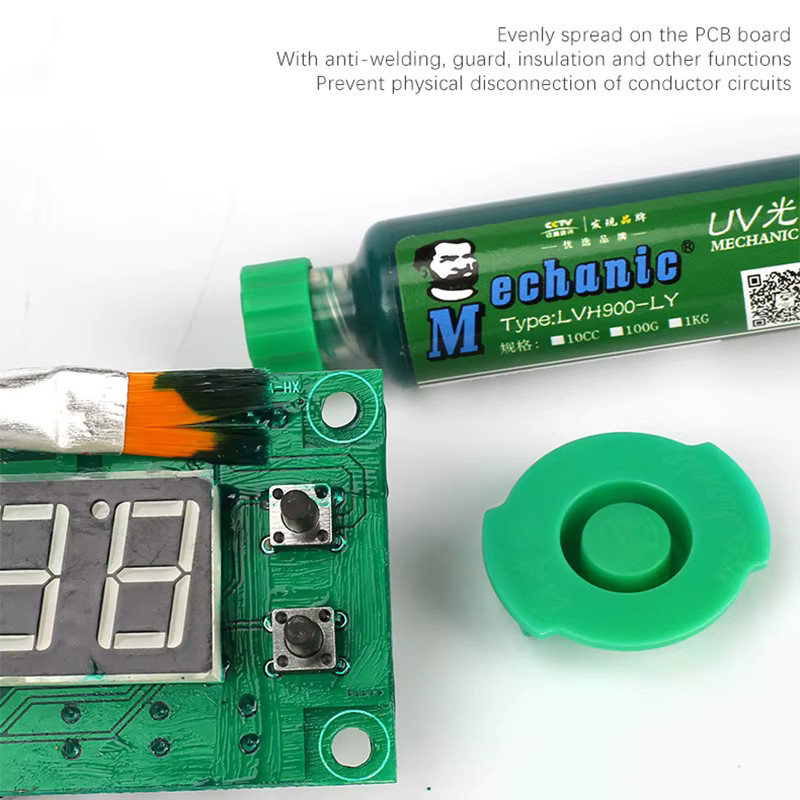 MECHANIC Green Oil UV-Lötmaske zur Vermeidung von Korrosion und Lichtbögen auf PCB und BGA - Bild 3