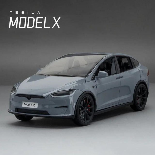 JJRC TOP Tesla Model X Tesla Model 3 Spielzeugauto, 1:24, grau, mit Licht und Sound - Bild 1