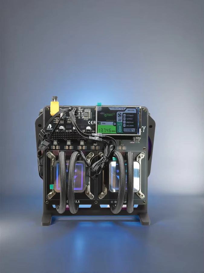 NerdOctaxe Rev3.1 Hydro 13,8 Th/s Bitcoin Solo Miner mit 3,5-Zoll-Display und Mean Well Netzteil in Schwarz - Bild 7