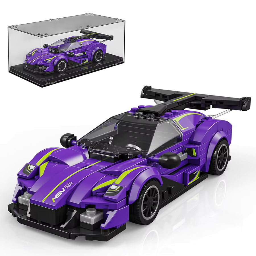 TYCOLE Sportwagen-Spielzeug, Bausteine-Set, 316 Teile, transparent, lila - Bild 6